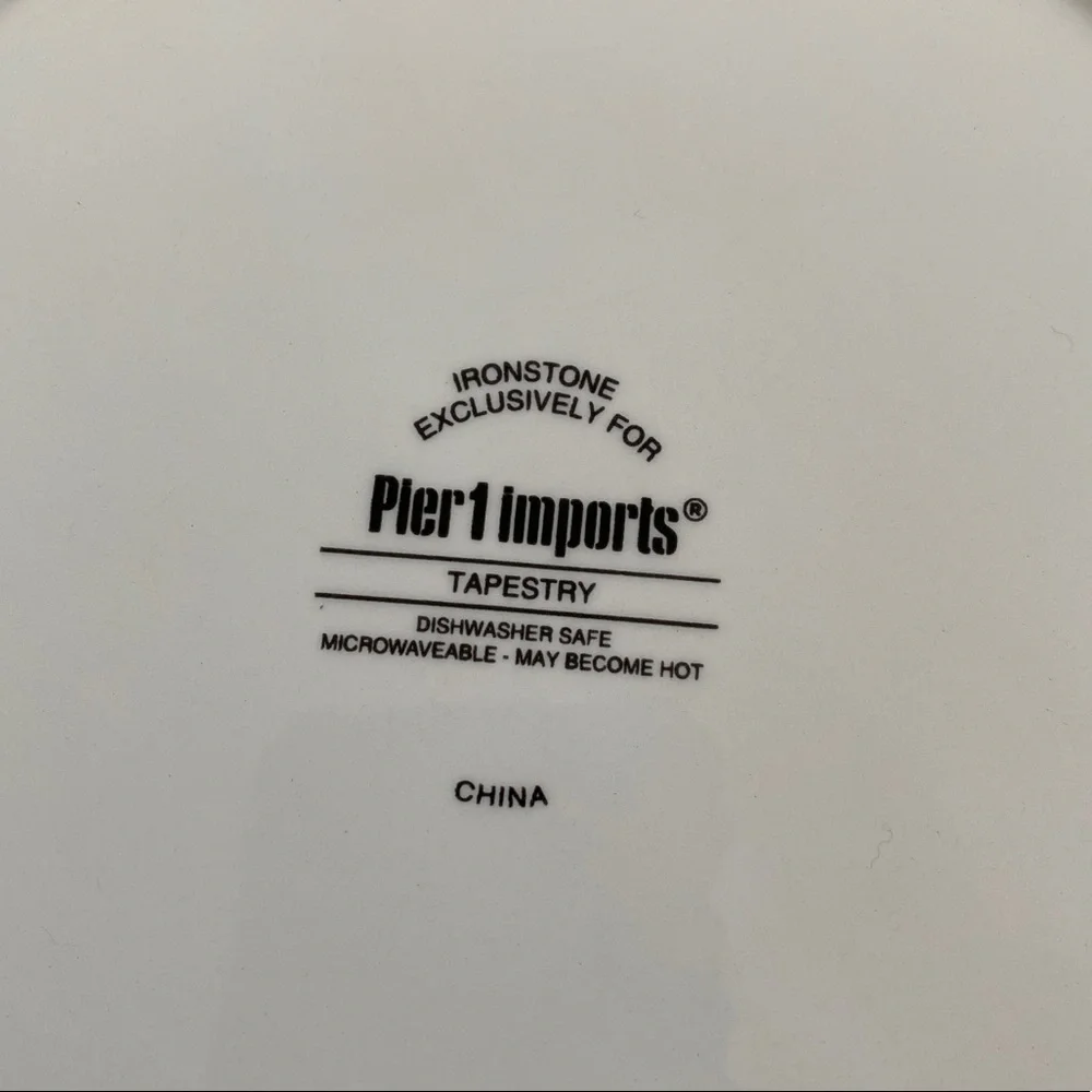 Ironstone Salad Plate for Pier 1 - Tapestry Pattern
